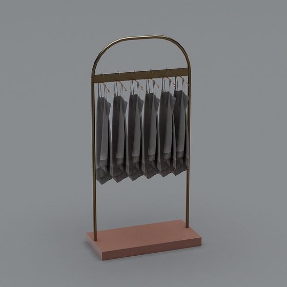 Modern Minimalist Clothing Display Rack 3D model