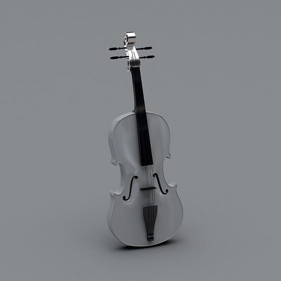 Elegant Low-Poly 3D Violin Model