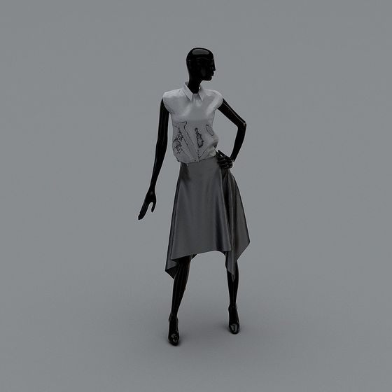 Chic Low-Poly Fashion Model 3D model