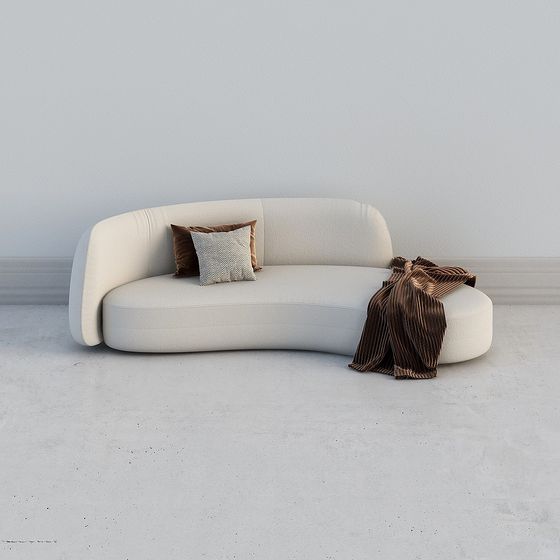 Elegant 3D Sofa Model with Natural Aesthetics