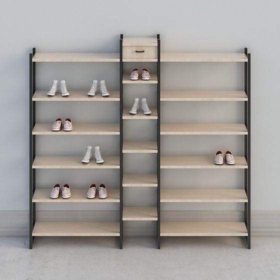 Stylish Low-Poly Shoe Rack 3D model
