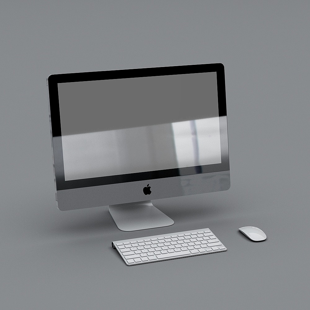 Minimalist Apple All-in-One Computer Set 3D model