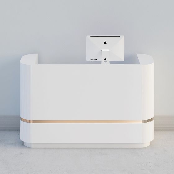 Stylish Low-Poly Reception Desk 3D Model for Modern Spaces