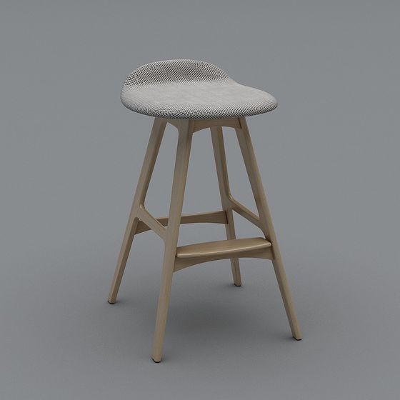 Wooden Texture Bar Stool 3D model