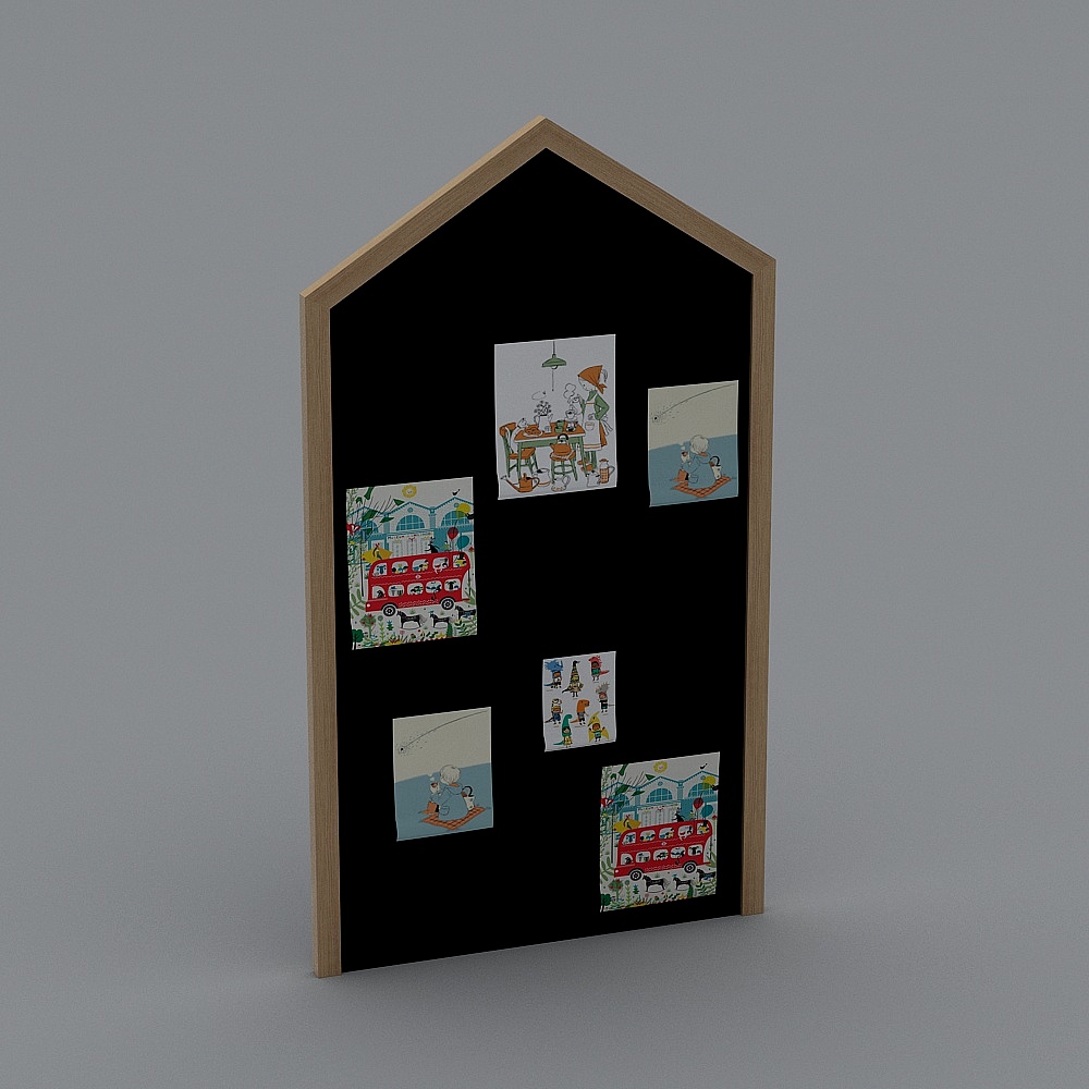 Salle de classe nordique - tableau noir de forme particulière