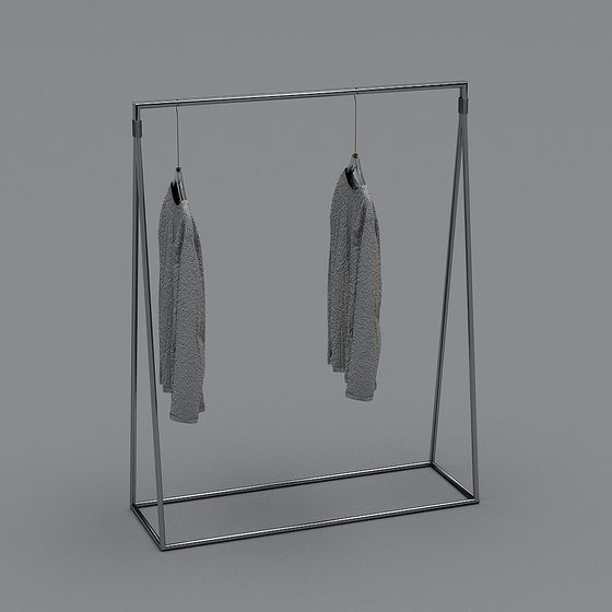 Elegant Minimalist Clothing Rack 3D model