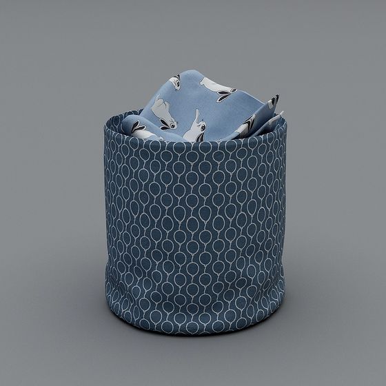 Stylish Cylinder Storage Basket 3D model