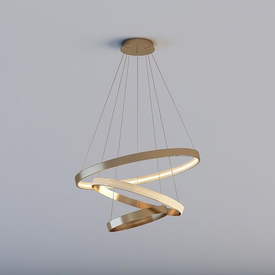 Elegant Spiral Pendant Light 3D model