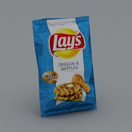 Lay's Chicken & Waffles Flavor Bag 3D Model