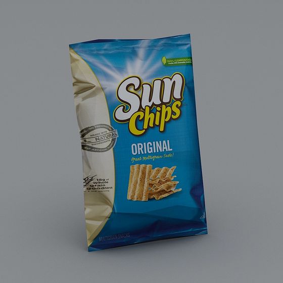 Realistic Sun Chips Original 3D Model