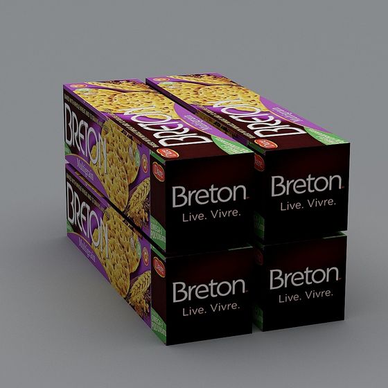 Realistic Breton Crackers 3D Model