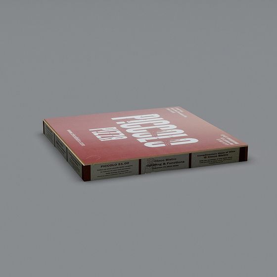 Vibrant Pizza Box 3D model for Creative Projects