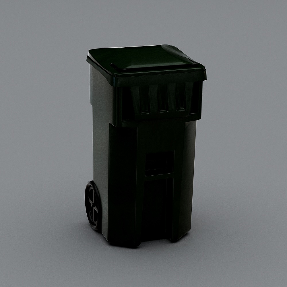 Low Polygon Garbage Bin 3D model