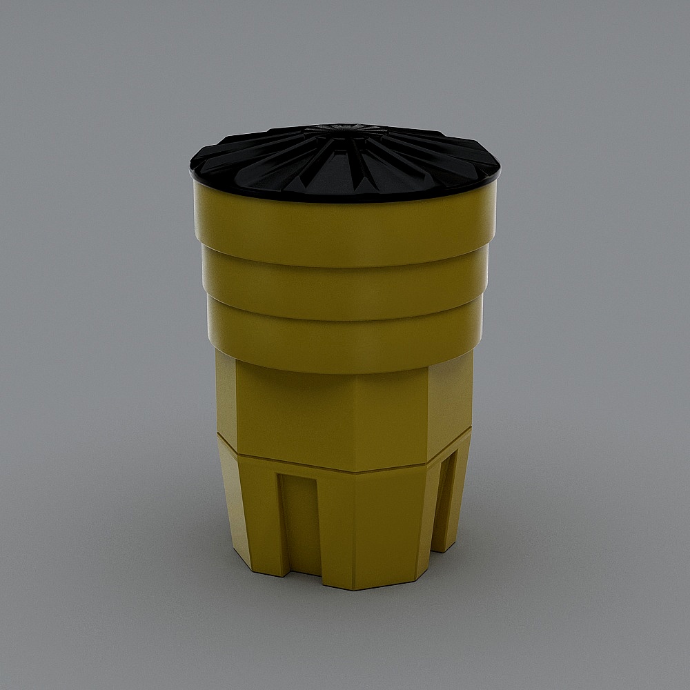 Origami Trash Bin 3D model
