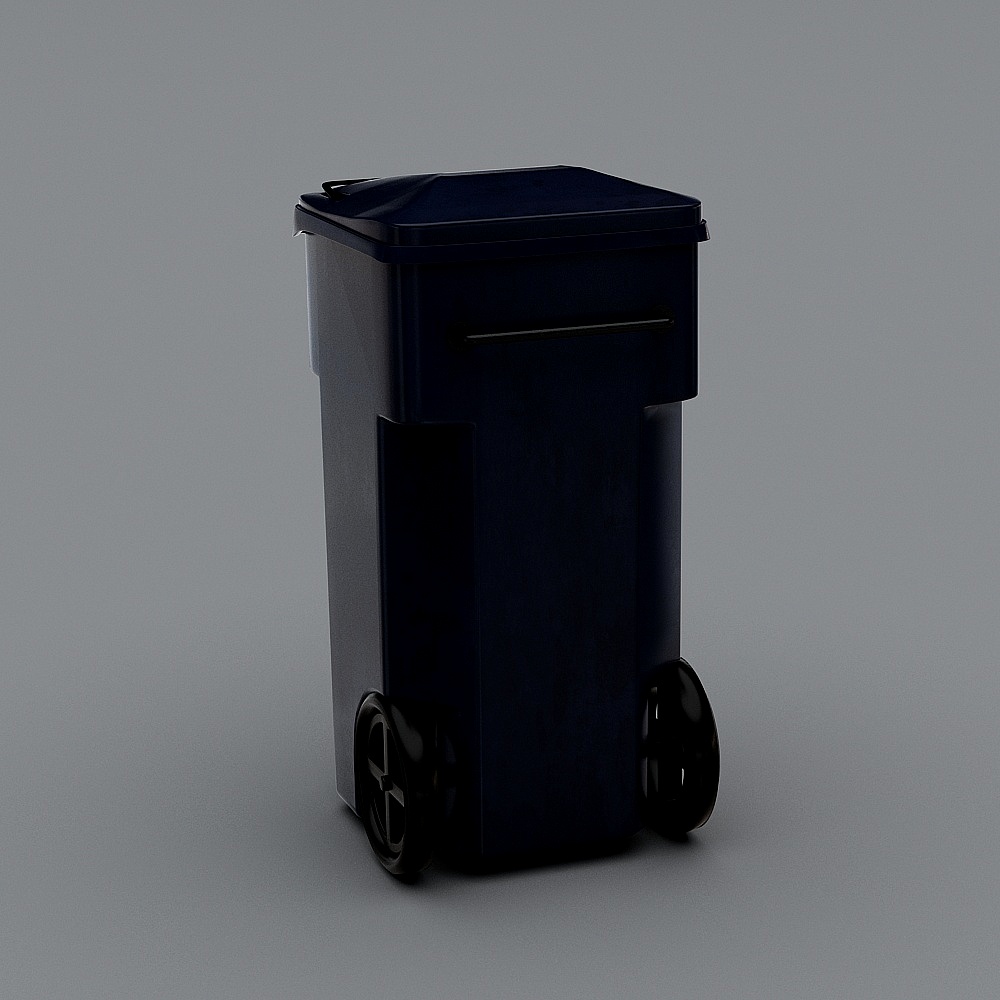 Urban Trash 3D Model - Detailed Trash Bin Design