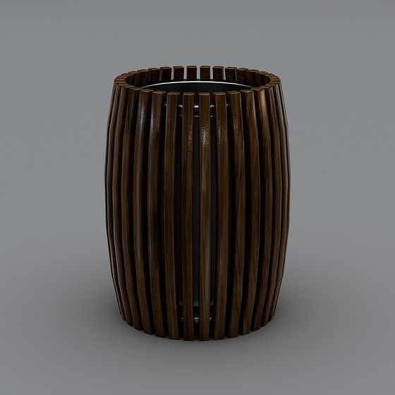 Elegant Wooden Fence Vase 3D model