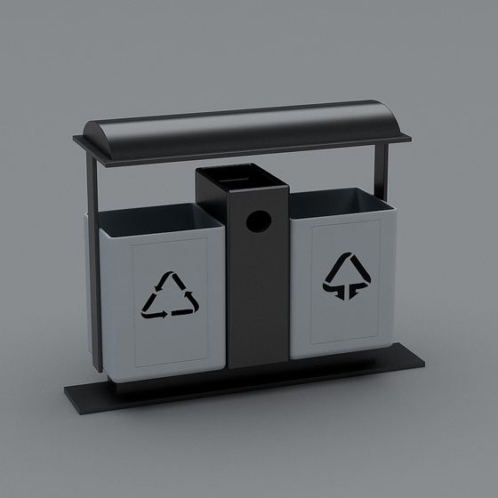 Low-Poly Urban Trash Station 3D model for Designers