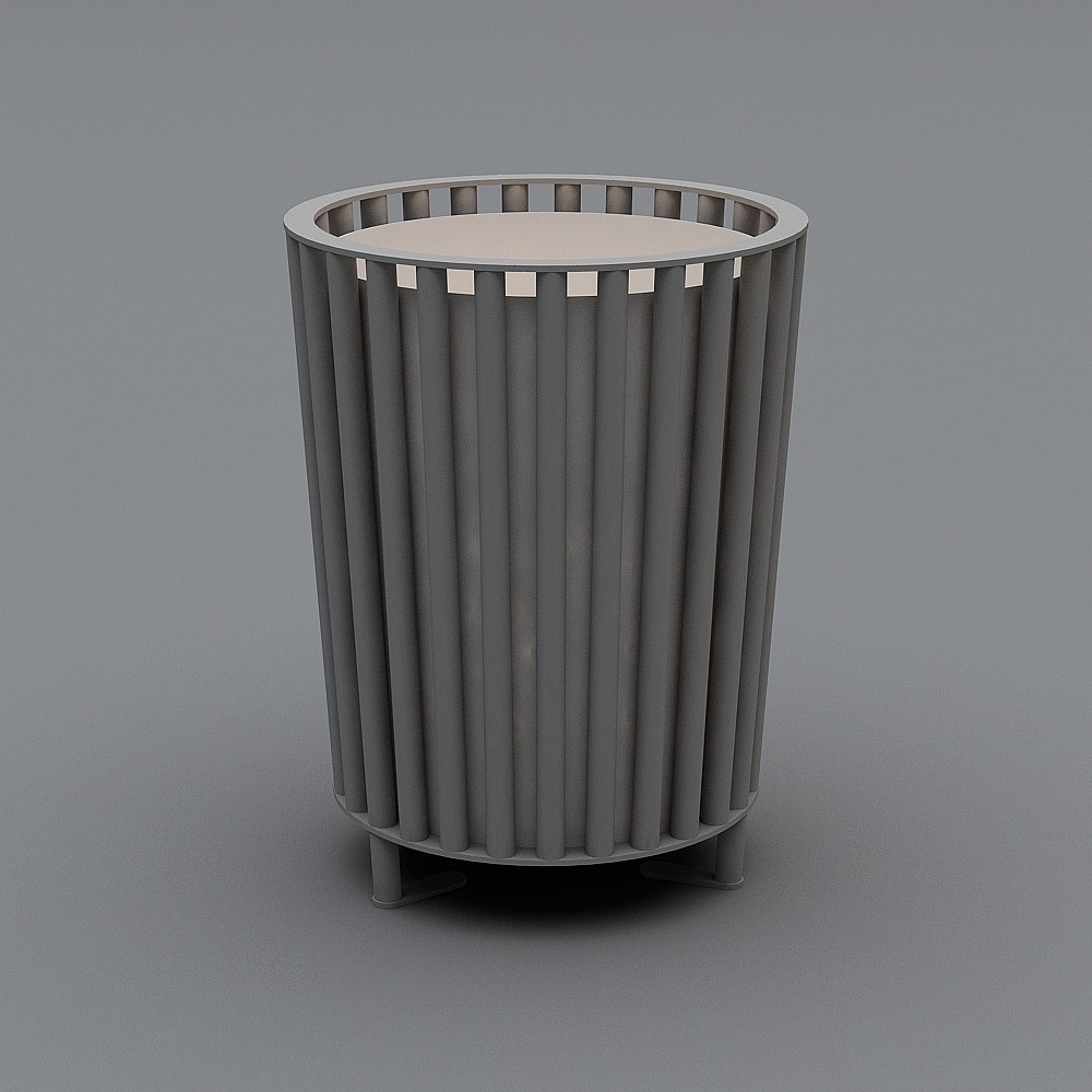 Urban Trash Bin Low-Poly 3D model