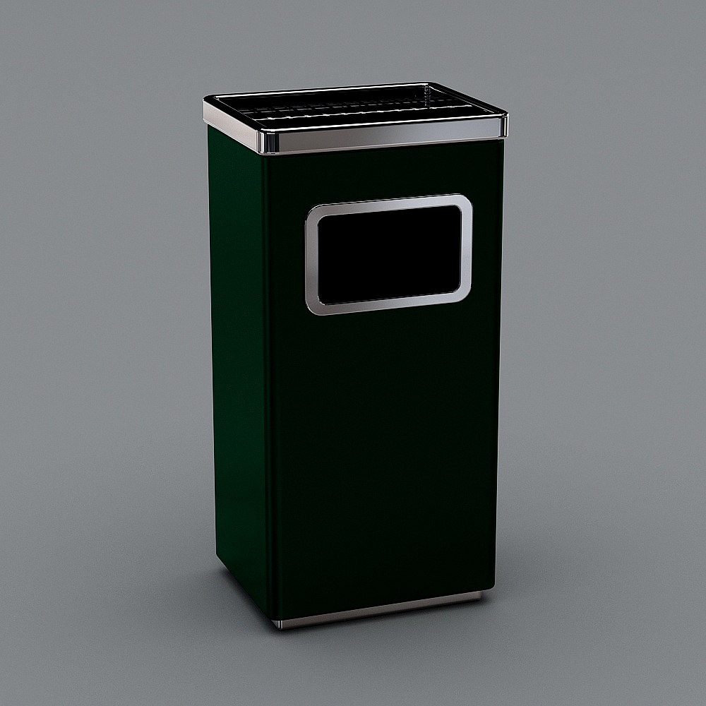 Modern outdoor trash can (square) color-3