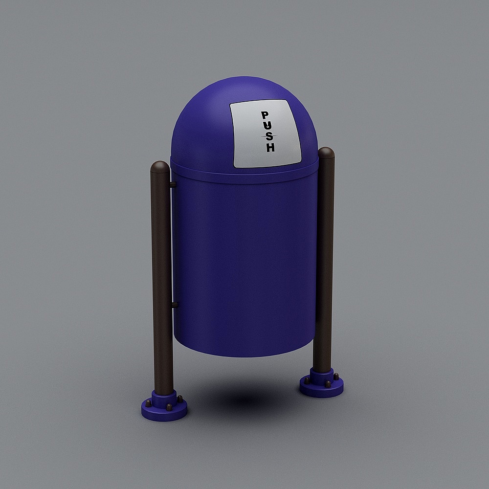 Stylish Low Poly Trash Bin 3D model for Urban Environments