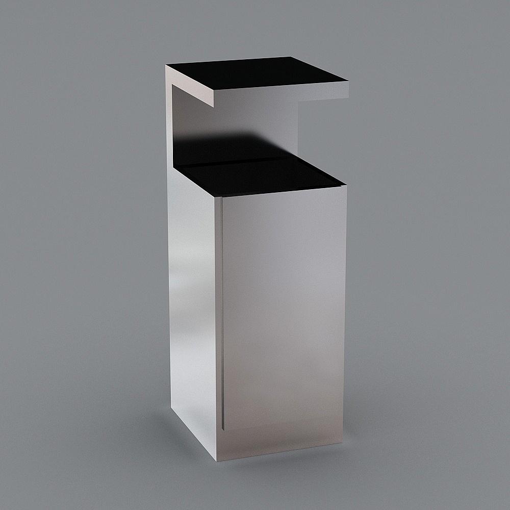 Modern metal trash can-1