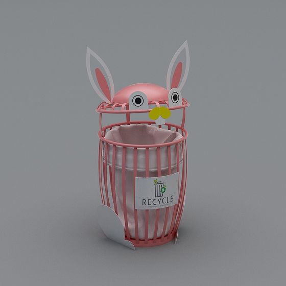 Charming Bunny Trash Bin 3D model for Creative Projects