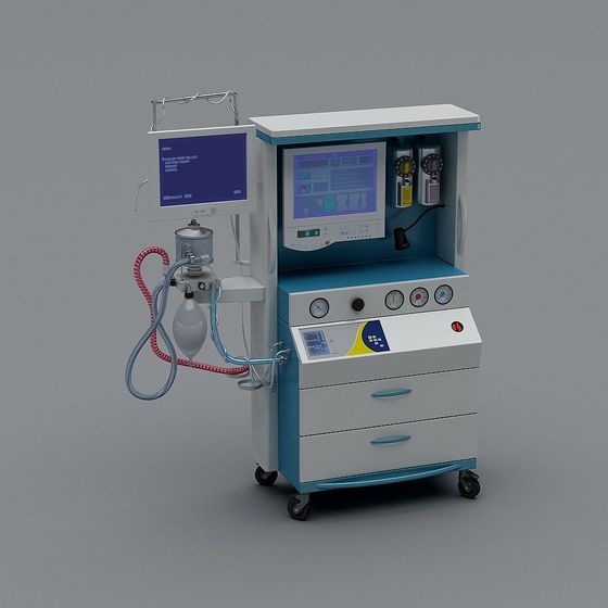 Realistic Breathing Machine 3D model