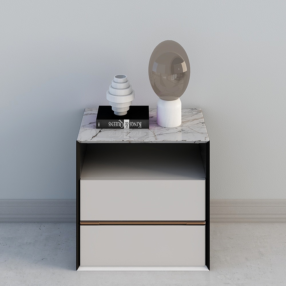 Elegant Low-Poly Nightstand 3D model
