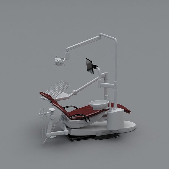 Fold-out Bed 3D Model for Medical Ward in Black and Brown