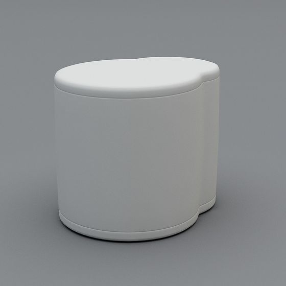 Minimalist Low-Poly Round Stool 3D model