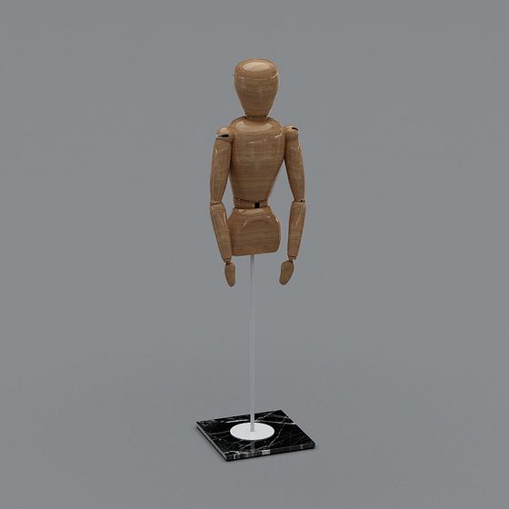 Wooden Human Figure 3D Model