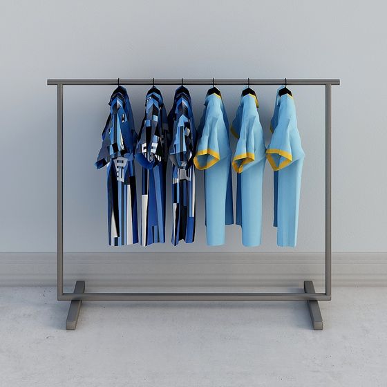 Modern Low-Poly Clothing Rack 3D model