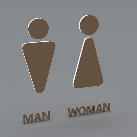 Expressive Gender Symbol Low-Poly 3D model