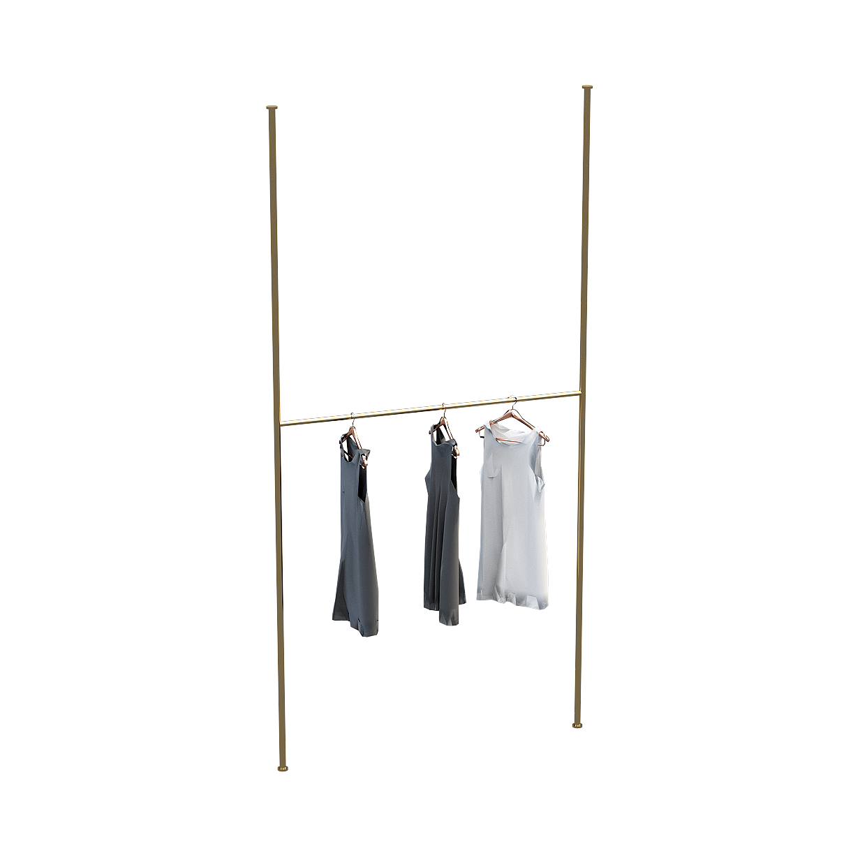 Elegant Low-Poly Hanger 3D Model – Gold Metallic Frame
