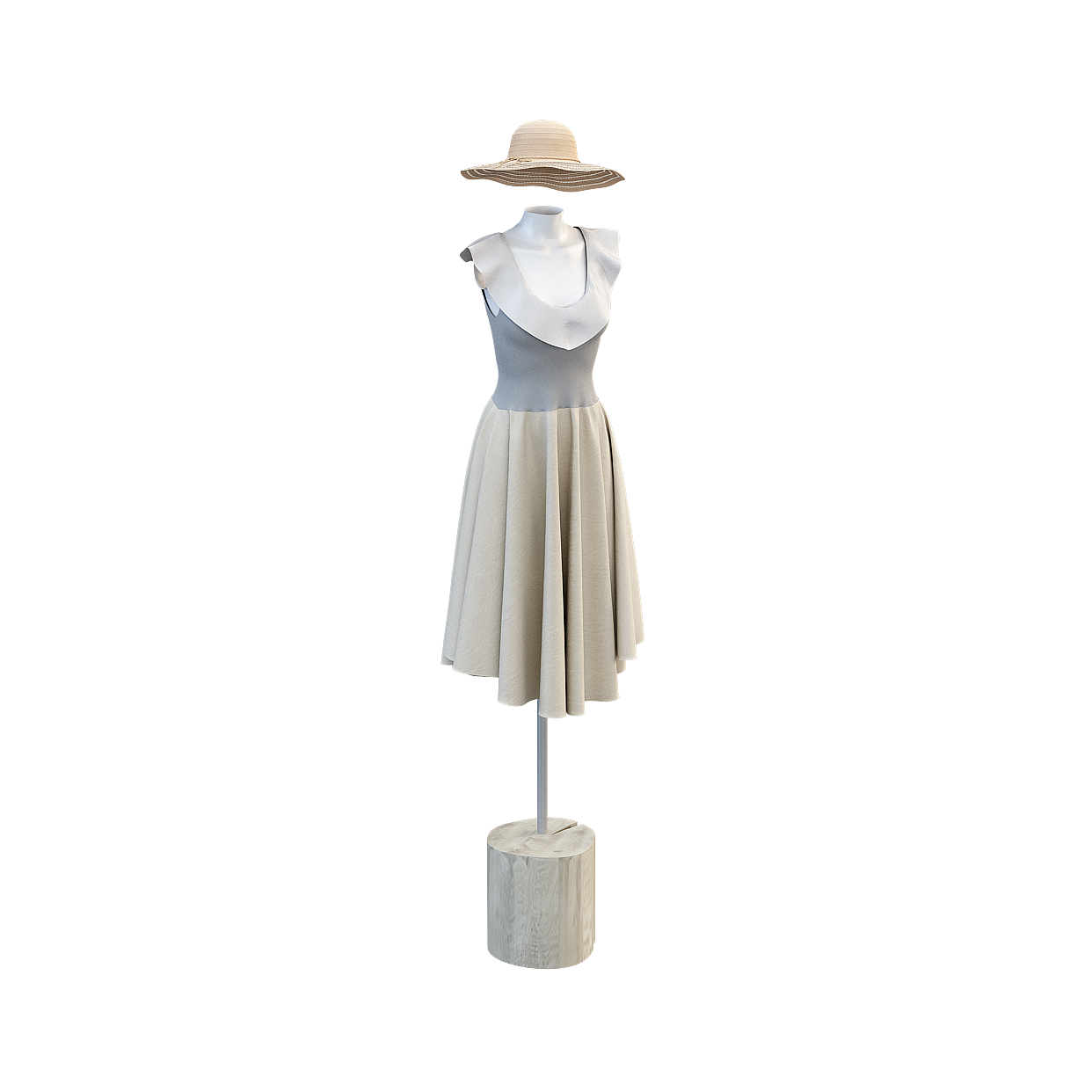 Summer Breeze Low-Poly 3D Model – Stylish Mannequin