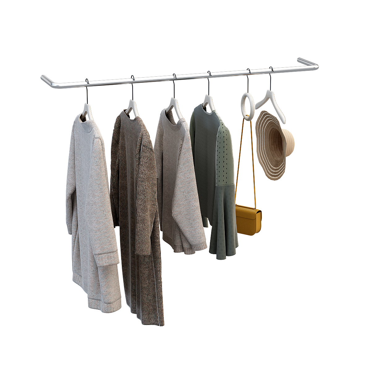 Stylish Low-Poly Clothes Hanger 3D Model – Minimalist Apparel