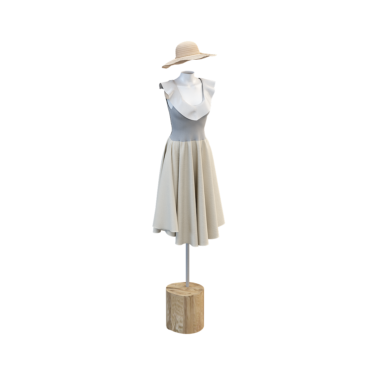 Summer Elegance 3D Model – Low-Poly Fashion Design