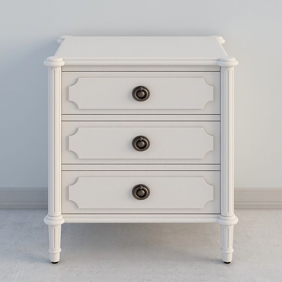 Stylish Low-Polygon Nightstand 3D model for Modern Interiors