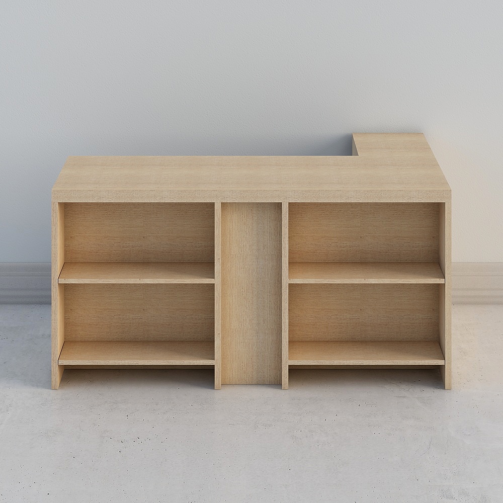 L-Shaped Bookshelf 3D model