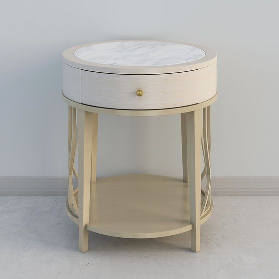 Elegant Round Side Table 3D model