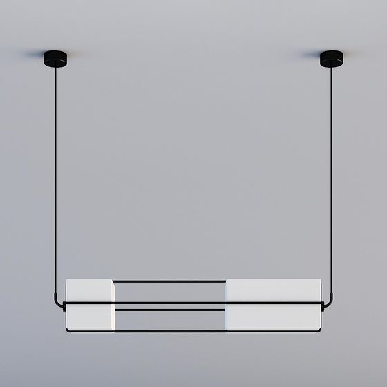 Contemporary Black and White Pendant Light 3D model