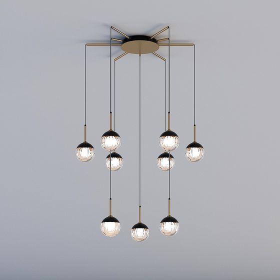 Stylish Low-Polygon Pendant Light 3D model