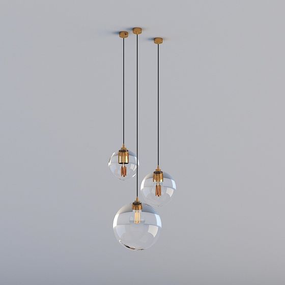 Stylish Low-Polygon Chandelier 3D model