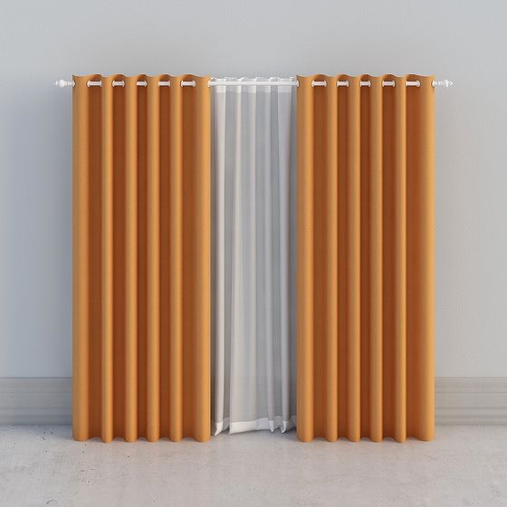 Elegant Low-Poly 3D Curtain Model