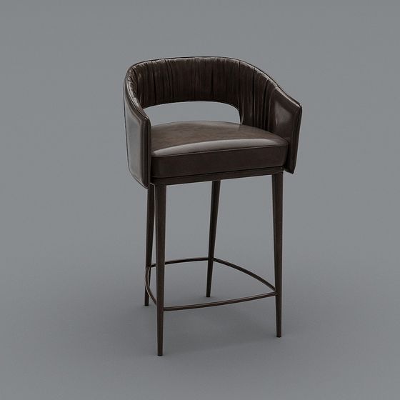 Elegant Low-Poly Bar Stool 3D model