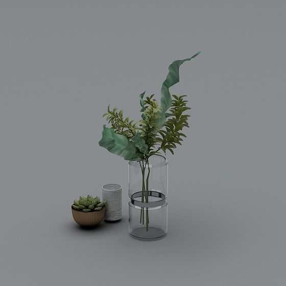 Lush Green Vase 3D model