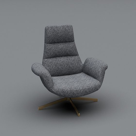 Stylish Low-Polygon Lounge Chair 3D Model for Modern Interiors