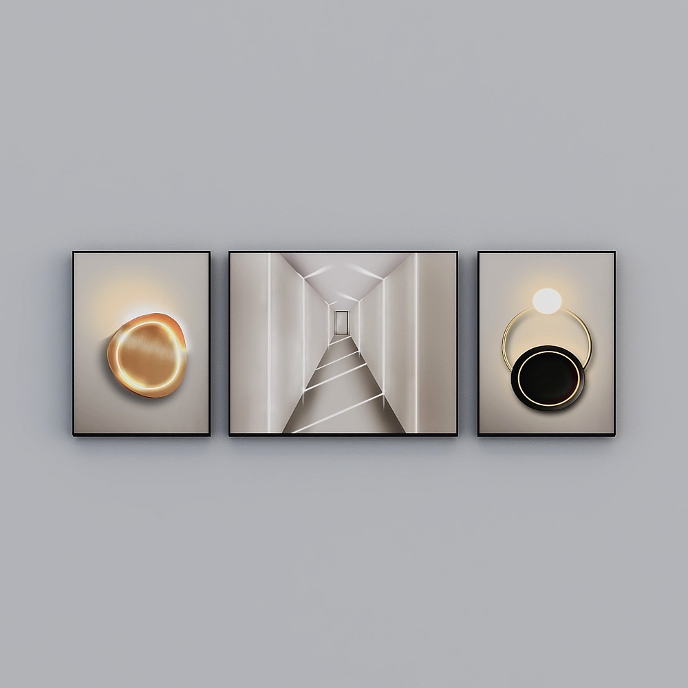 The whole house with painting - living room triple - deep light black triple-2