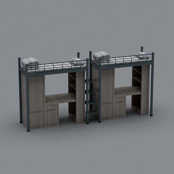 Multipurpose Loft Bed 3D model for Urban Living