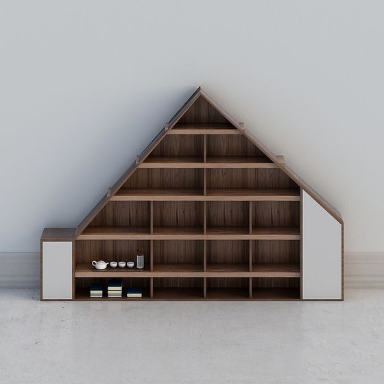 Attic Bookshelf 3D model for Modern Spaces